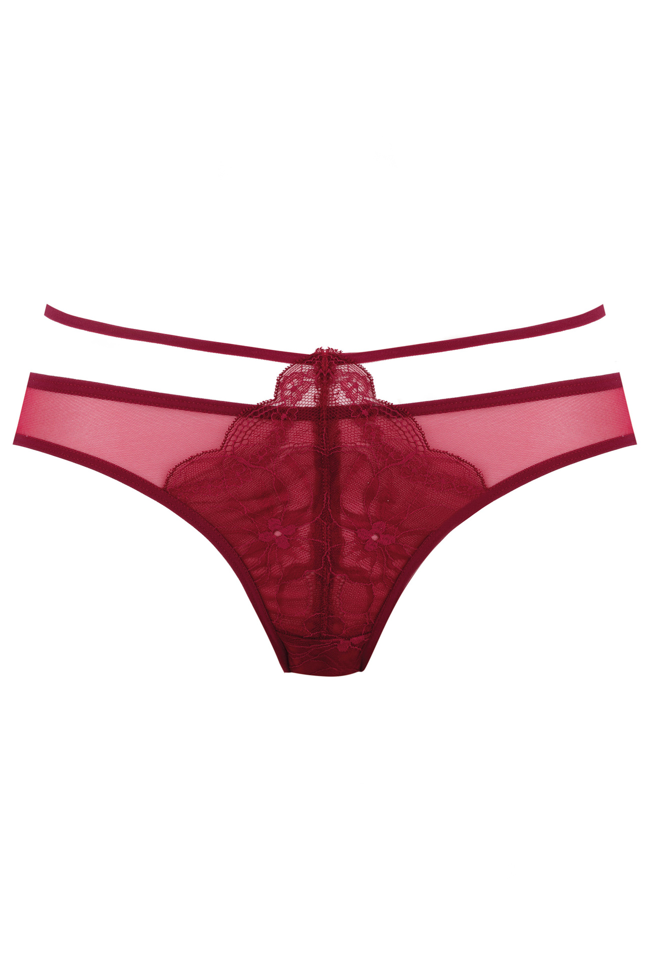 Charlize panty with straps dark red