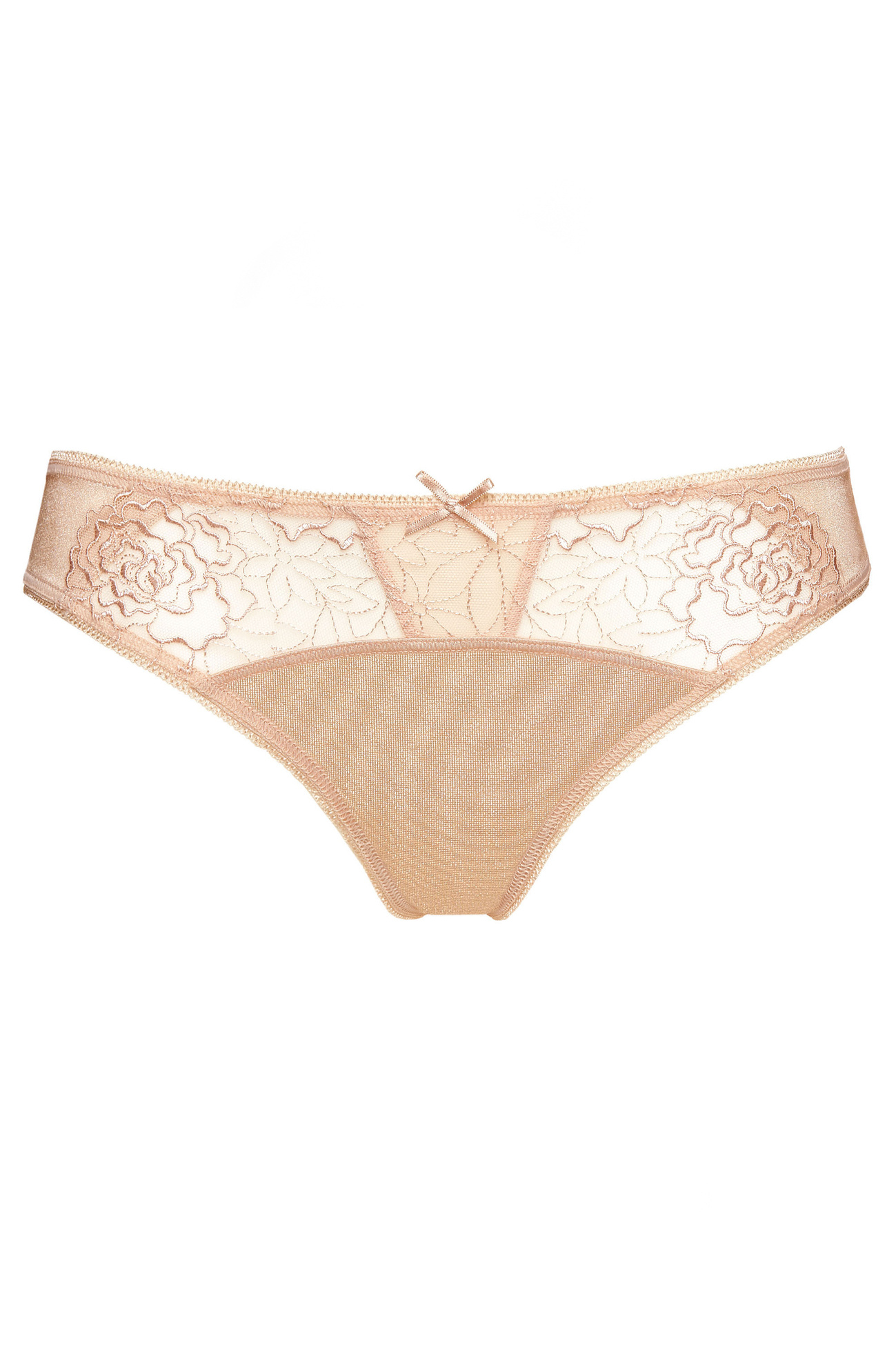 Pamela embroidered thong beige