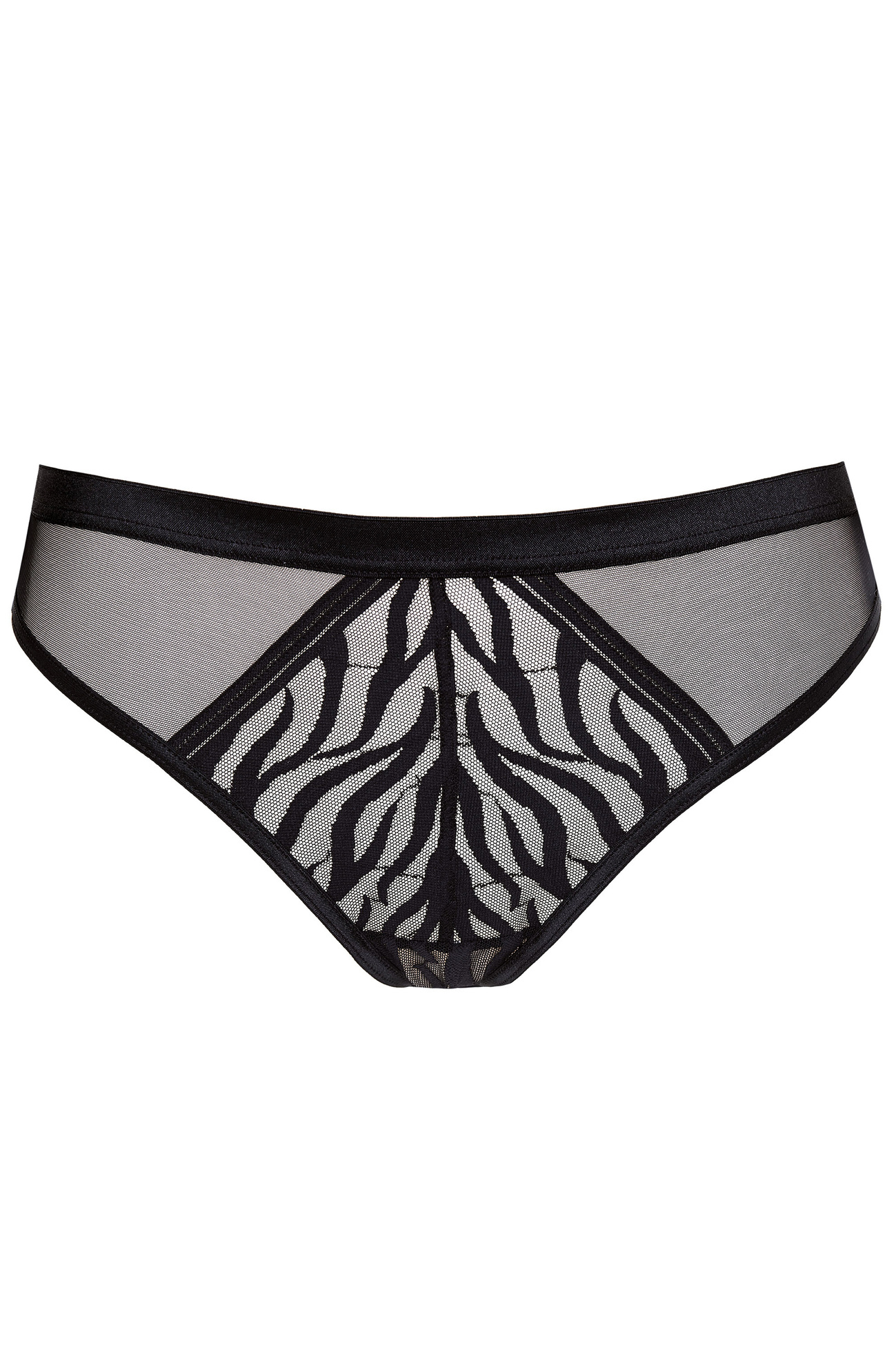 Serena zebra pattern lace thong