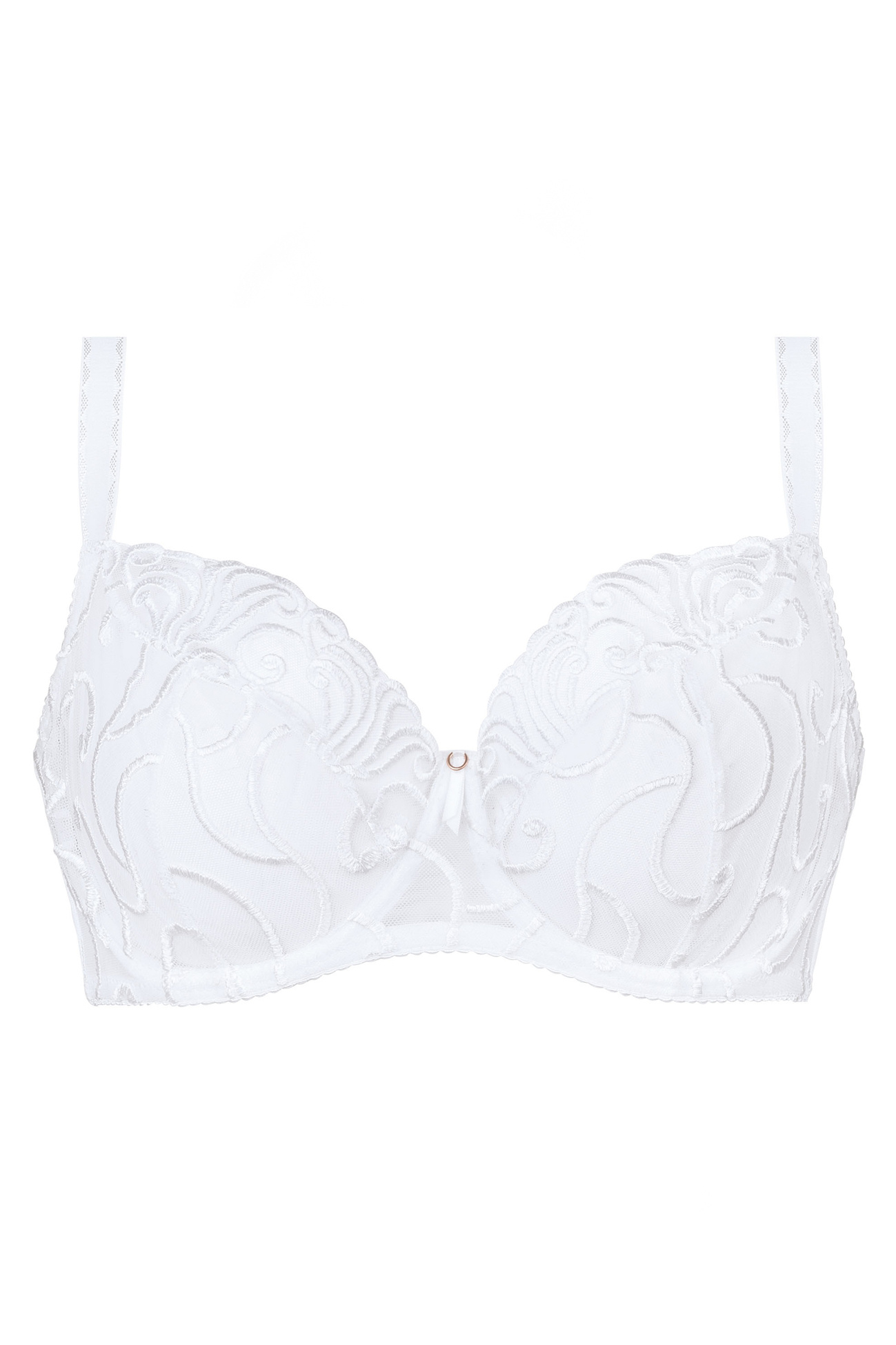 Gorteks Fiore soft bra with embroidered cups white Classic collection