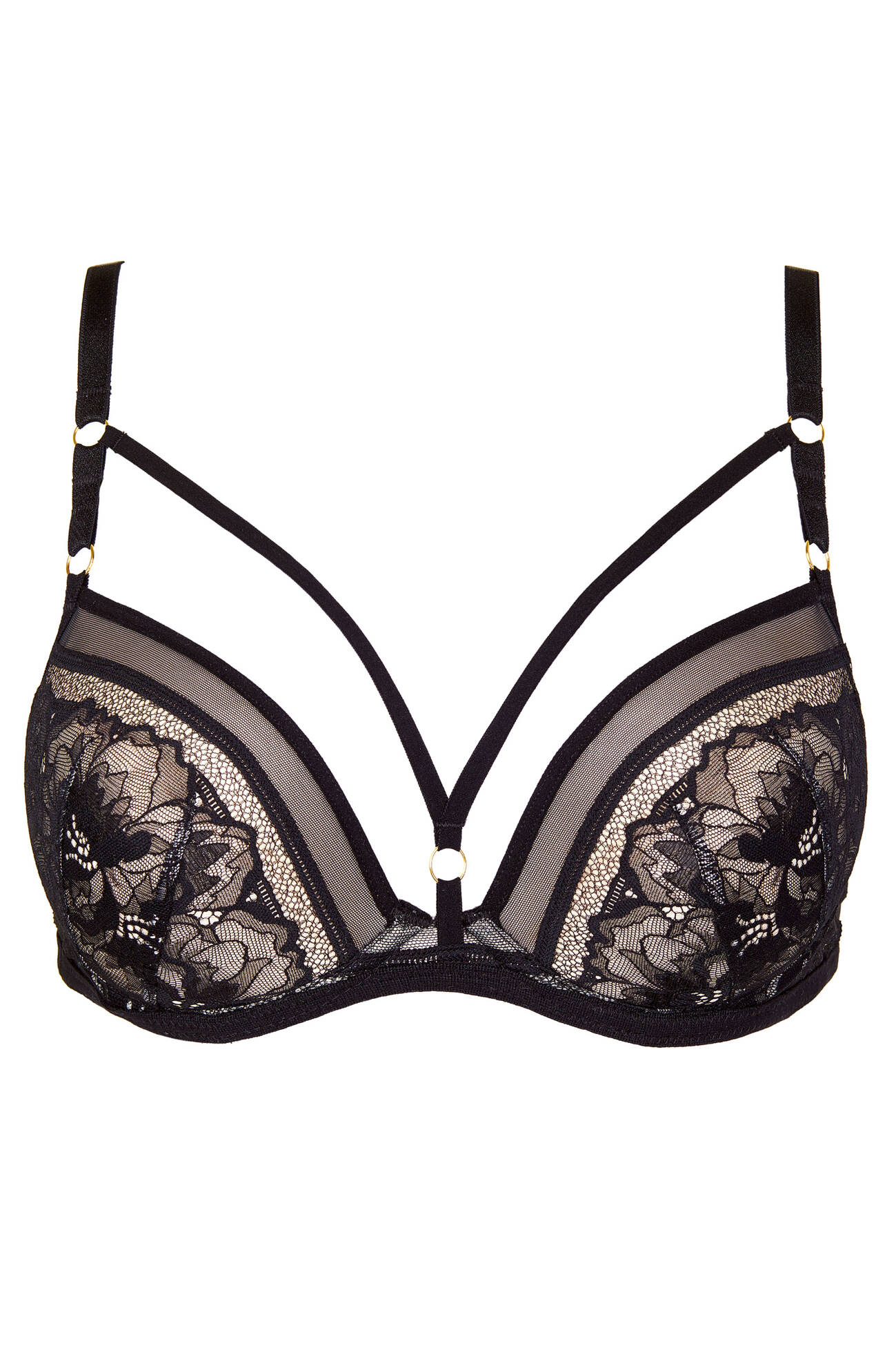 Gorteks Gwen plunge push-up bra with decorative straps Classic collection