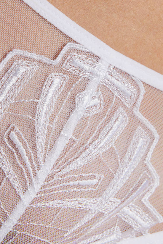 Angel embroidered thong white