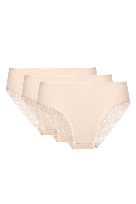 Brava panty with lace back triple pack