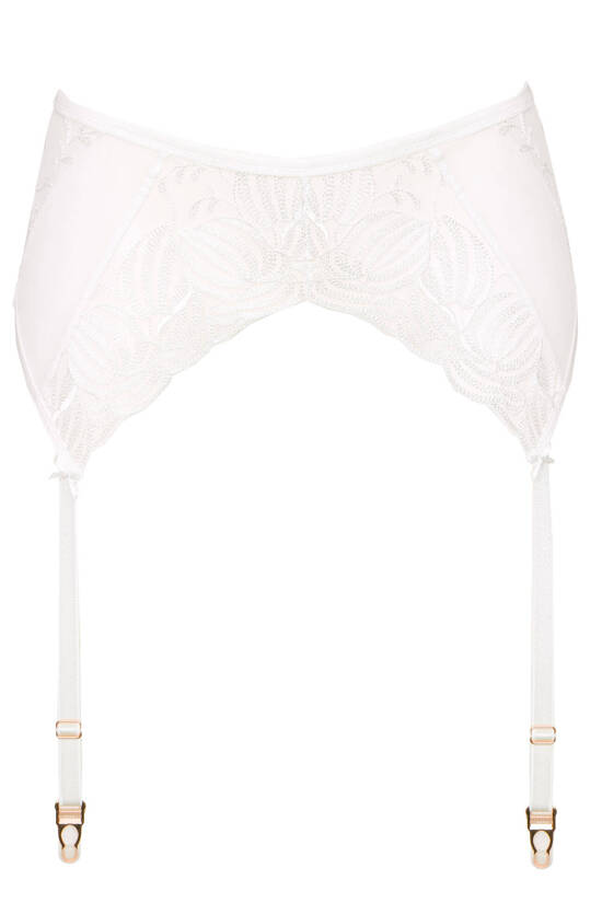 Cherie embroidered garter belt cream