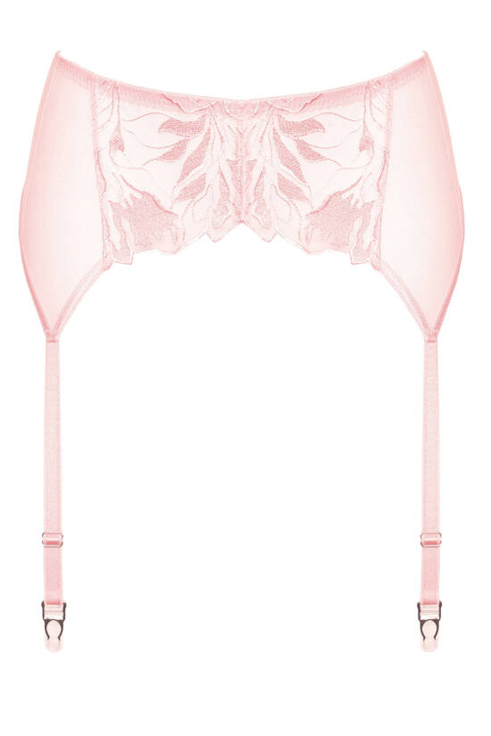 Coco embroidered garter belt pink