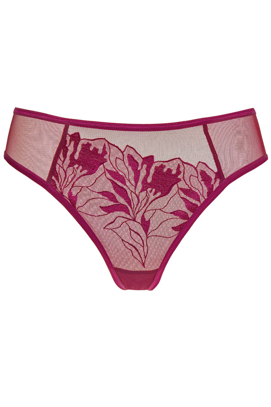 Coco embroidered panty dark red