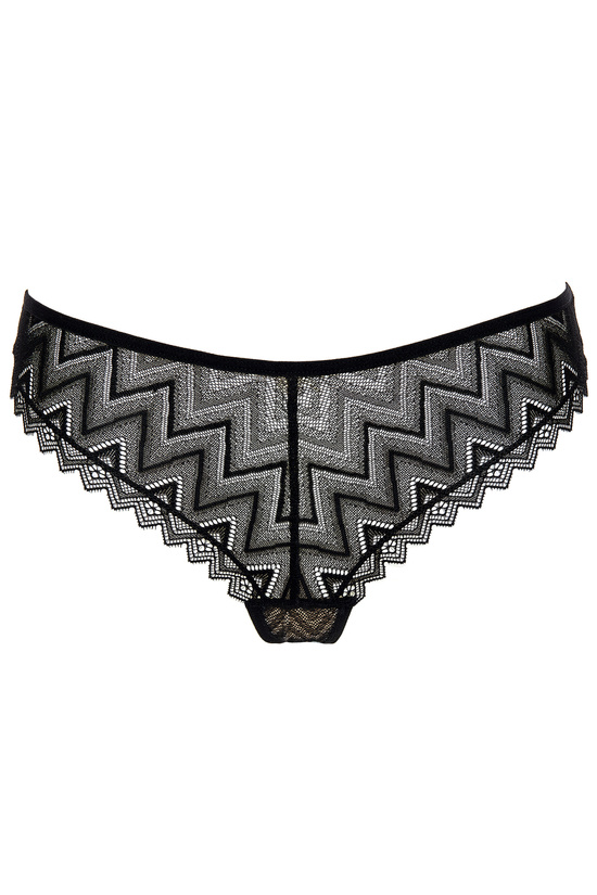 Echo lace thong with zigzag pattern