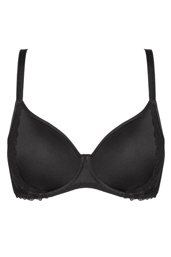 Eclipse smooth padded bra with lace black