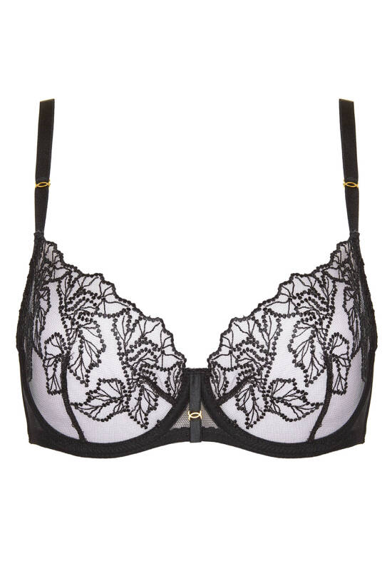 Madame embroidered soft bra black