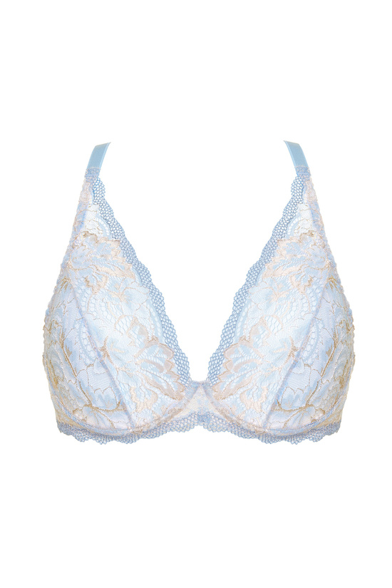 Manila lace soft bra blue