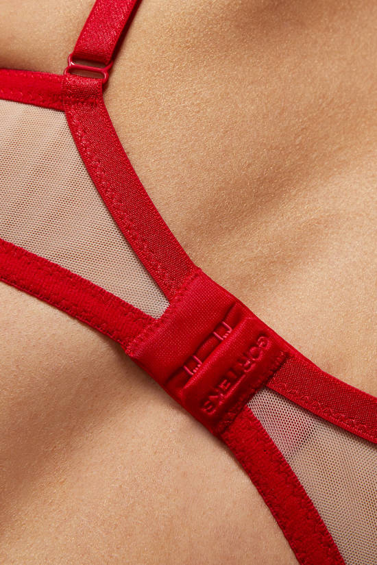 Mistress embroidered soft bra red