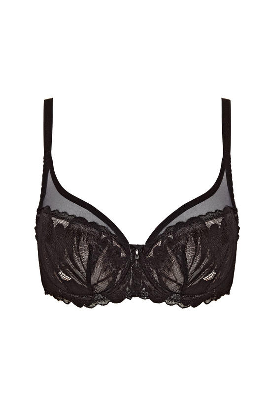 Moon lace padded bra black