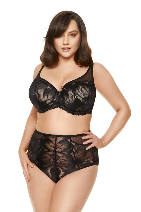 Moon lace padded bra black