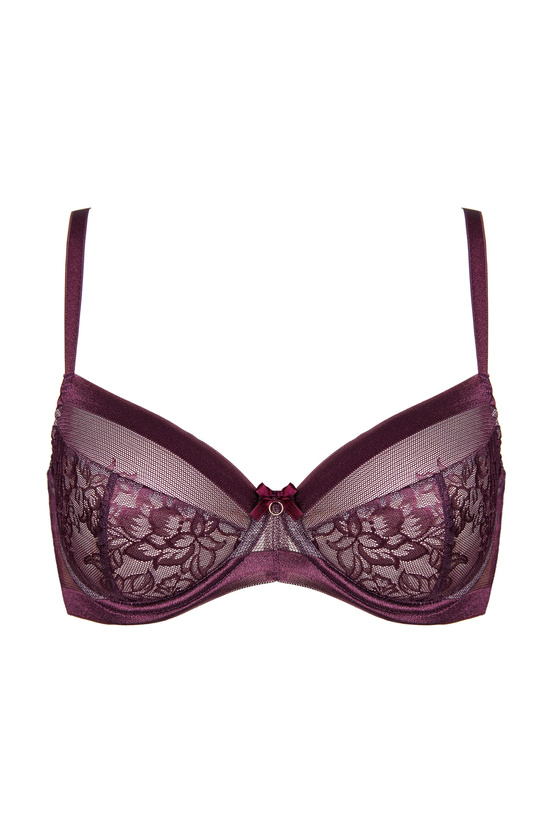 Porto lace padded bra plum