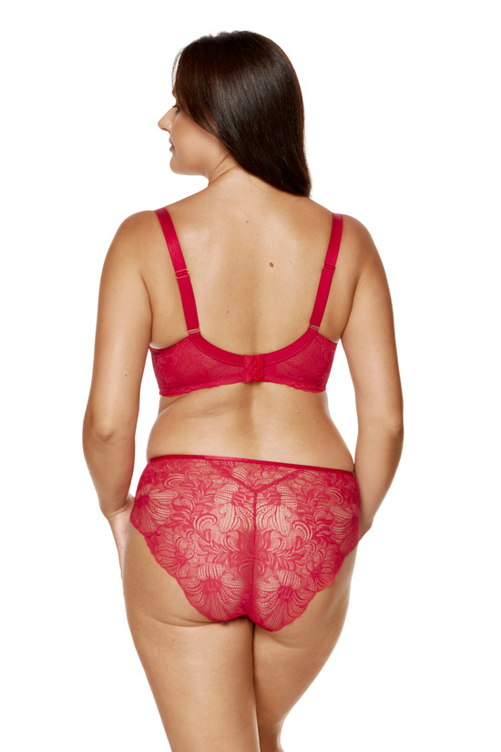 Rouge floral lace padded bra red