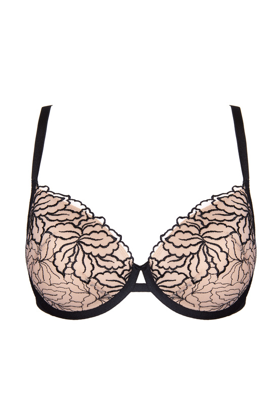 Rumi embroidered padded bra beige