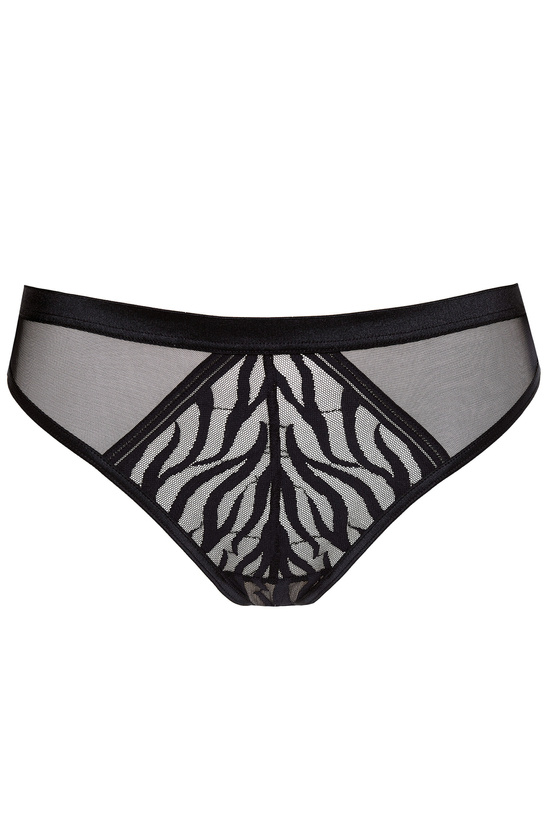 Serena zebra pattern lace thong