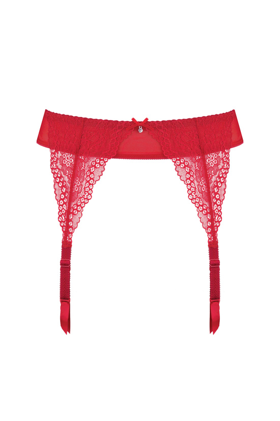 Scarlet lace garter belt red