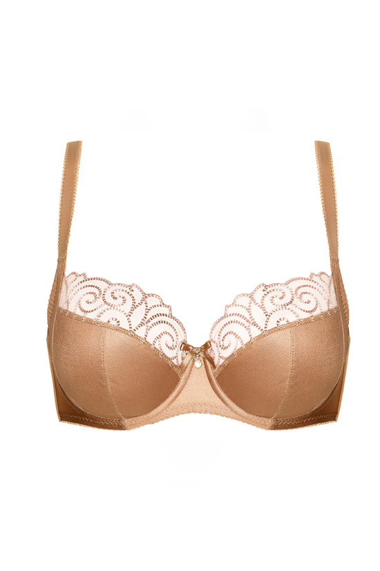 Onyx soft embroidered bra beige