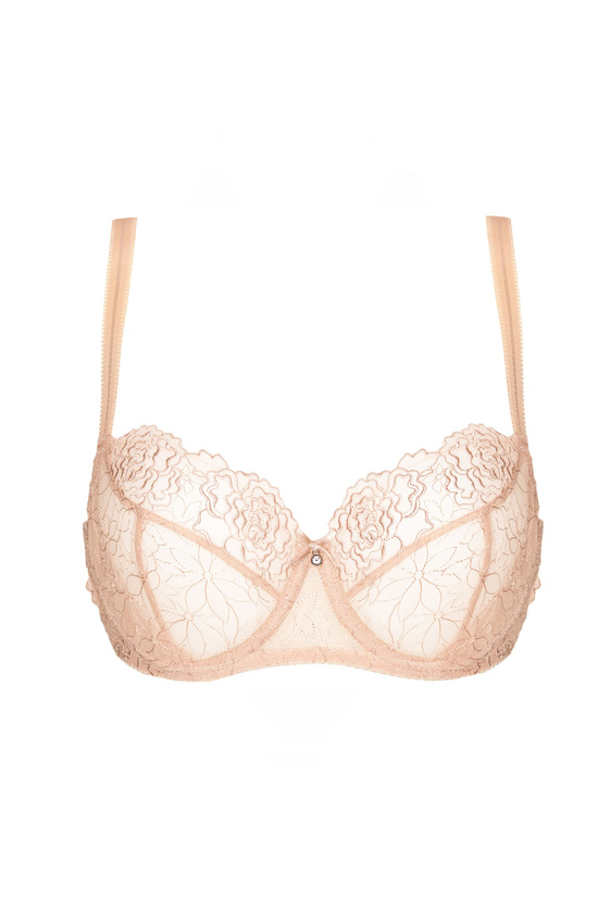 Pamela embroidered soft bra beige