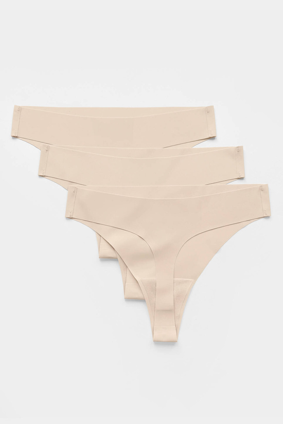 Blanca seamless thong with lace back triple pack