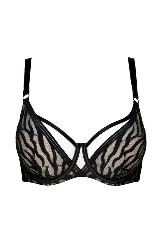 Serena zebra pattern half padded bra