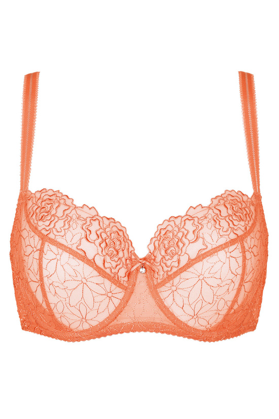 Pamela embroidered soft bra peach