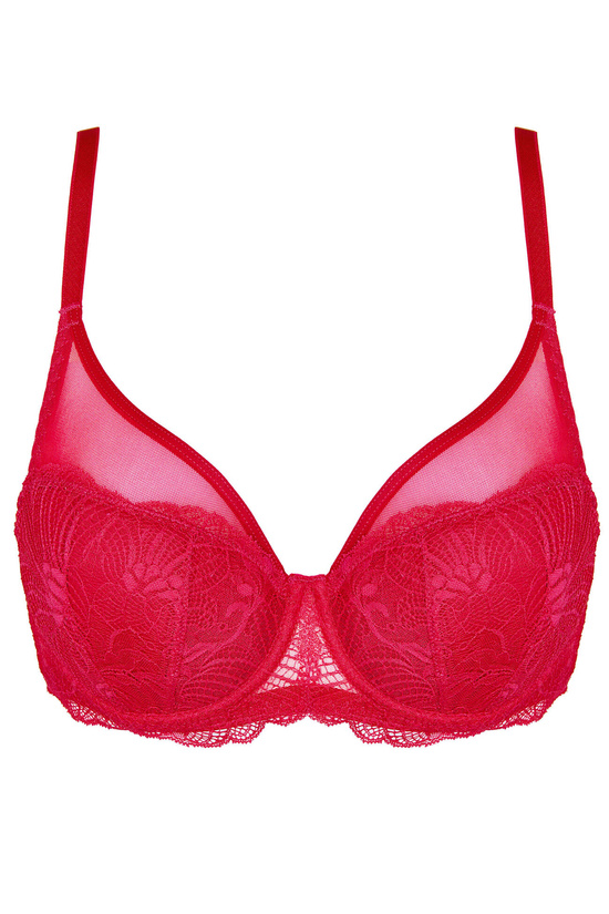 Rouge lace padded bra red