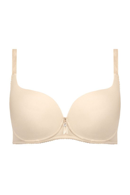 Carla moulded cup push-up bra beige