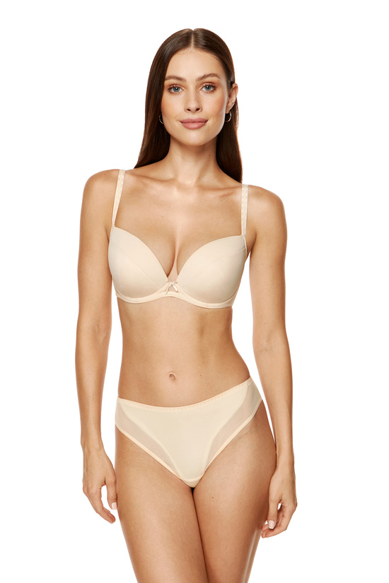 Zara plunge push-up bra beige