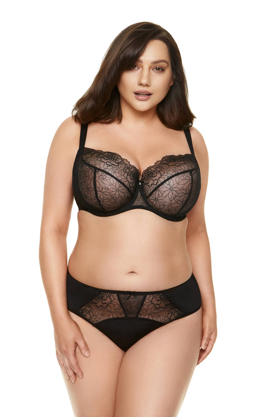 Pamela embroidered soft bra black