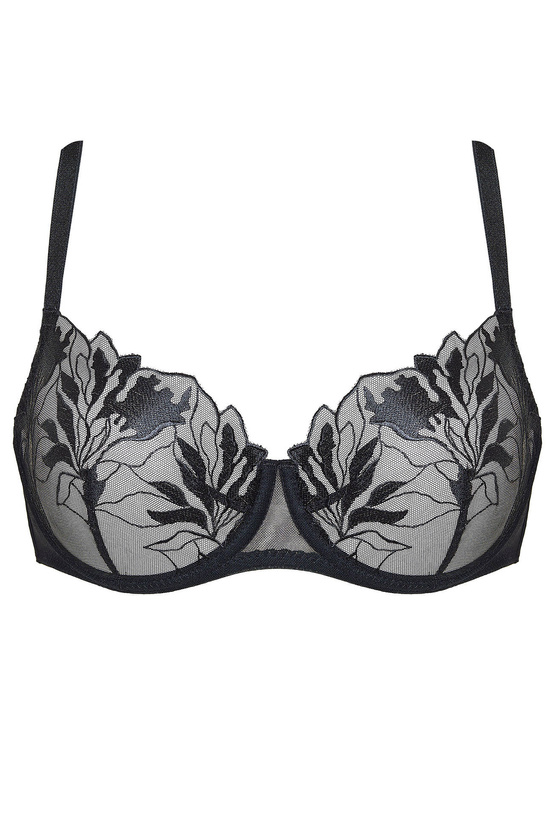 Coco embroidered soft bra black