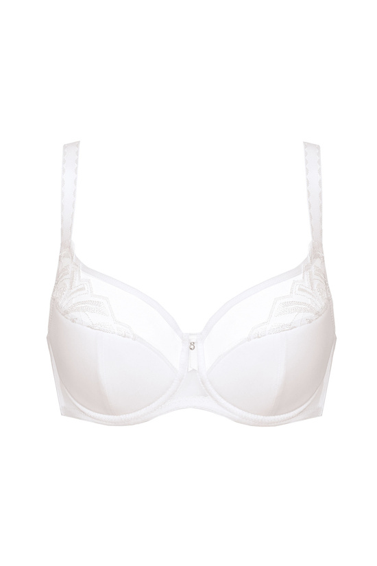 Angel embroidered half padded bra