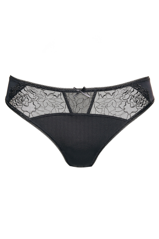 Pamela embroidered thong black