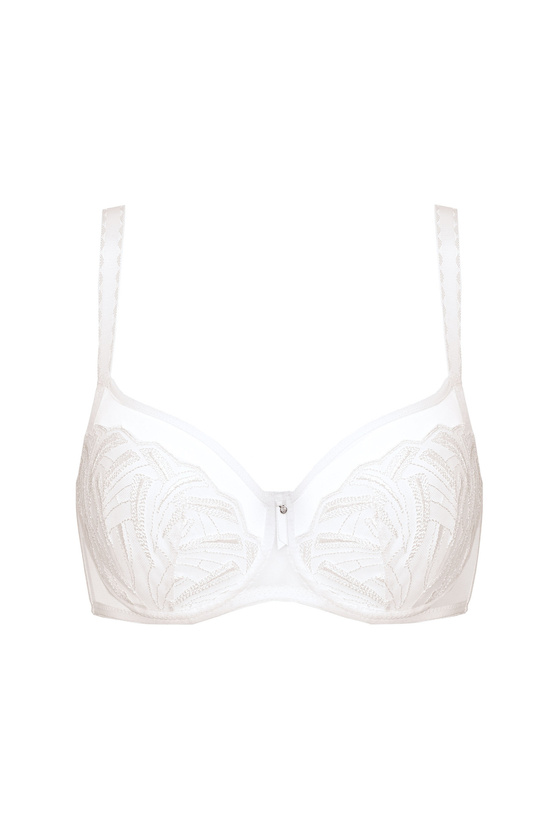 Angel embroidered soft bra white