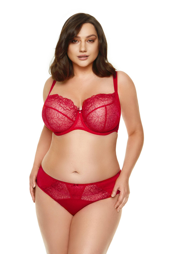 Pamela embroidered soft bra carmine