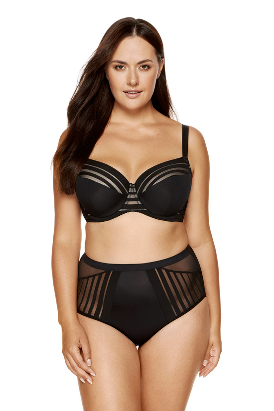 Luna striped padded bra black