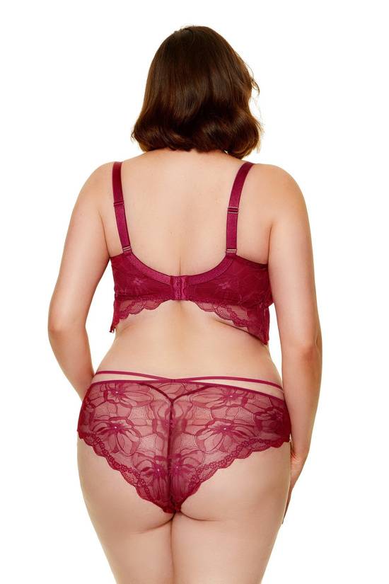 Charlize lace padded bra dark red