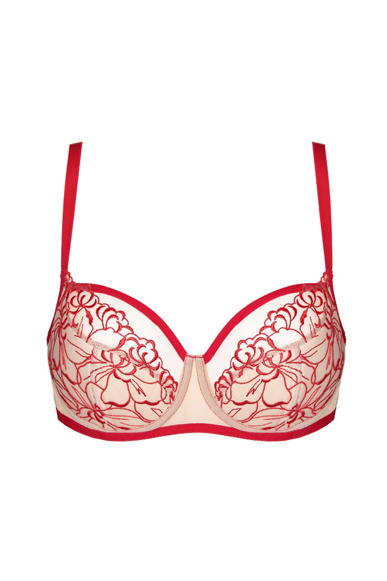 Mistress embroidered half padded bra