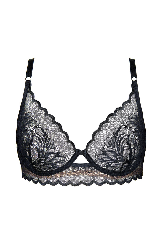 Astrid floral lace soft bra black