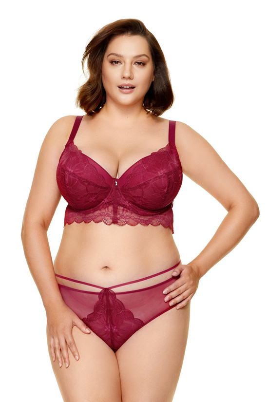 Charlize lace padded bra dark red