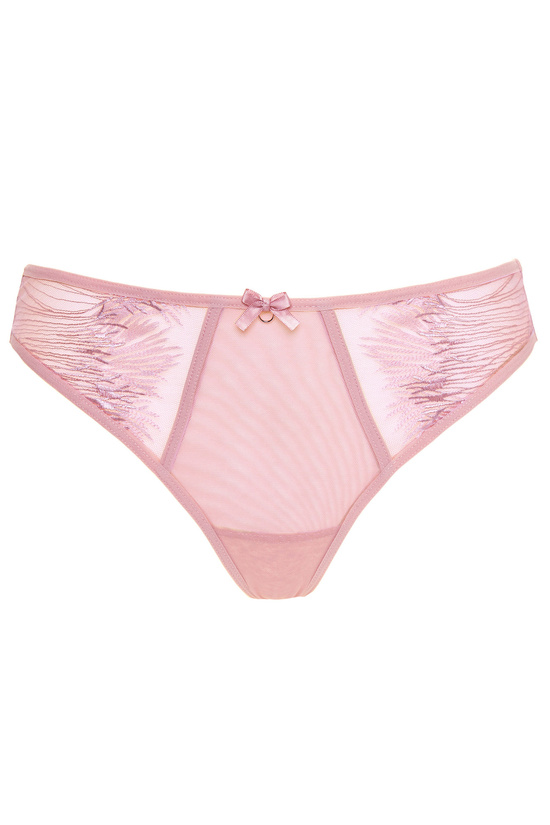 Mable thong with embroidery pink