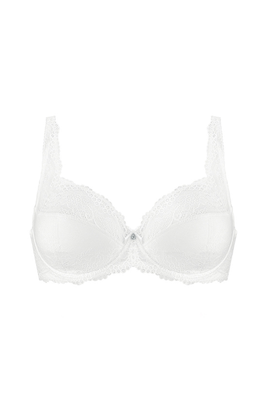 Scarlet lace half padded bra white