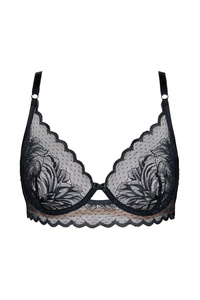 Astrid floral lace soft bra black