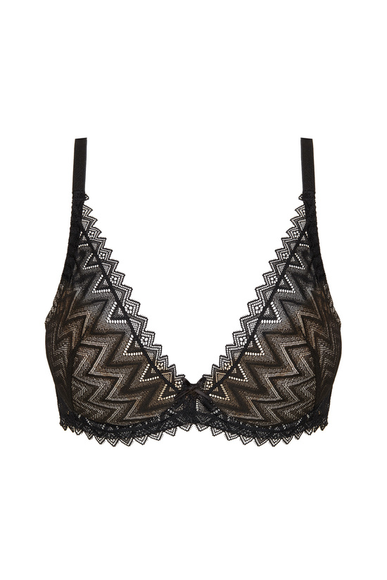 Echo lace push-up bra with zigzag pattern