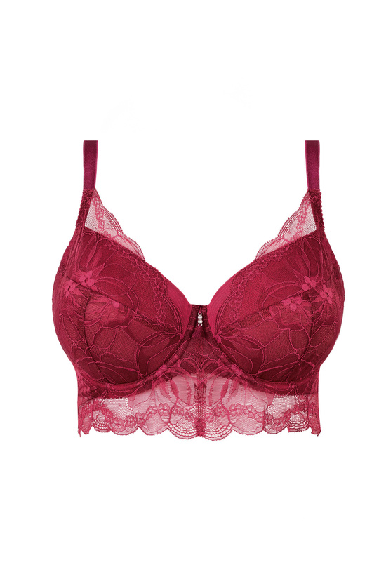 Charlize lace padded bra dark red