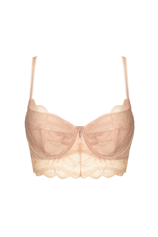 Charlize lace padded bra beige