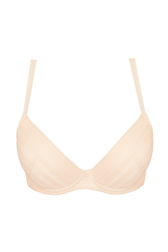 Luna striped lace push-up bra beige