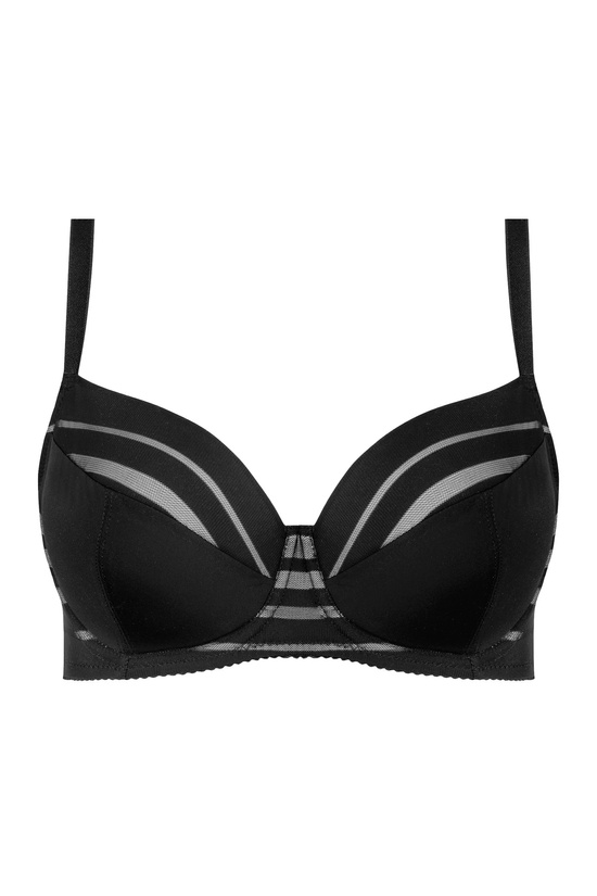 Luna striped padded bra black