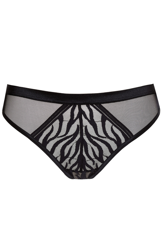 Serena zebra pattern lace thong